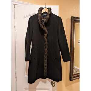 Nicole By Nicole Miller Black Wool Blend PeaCoat Size 4